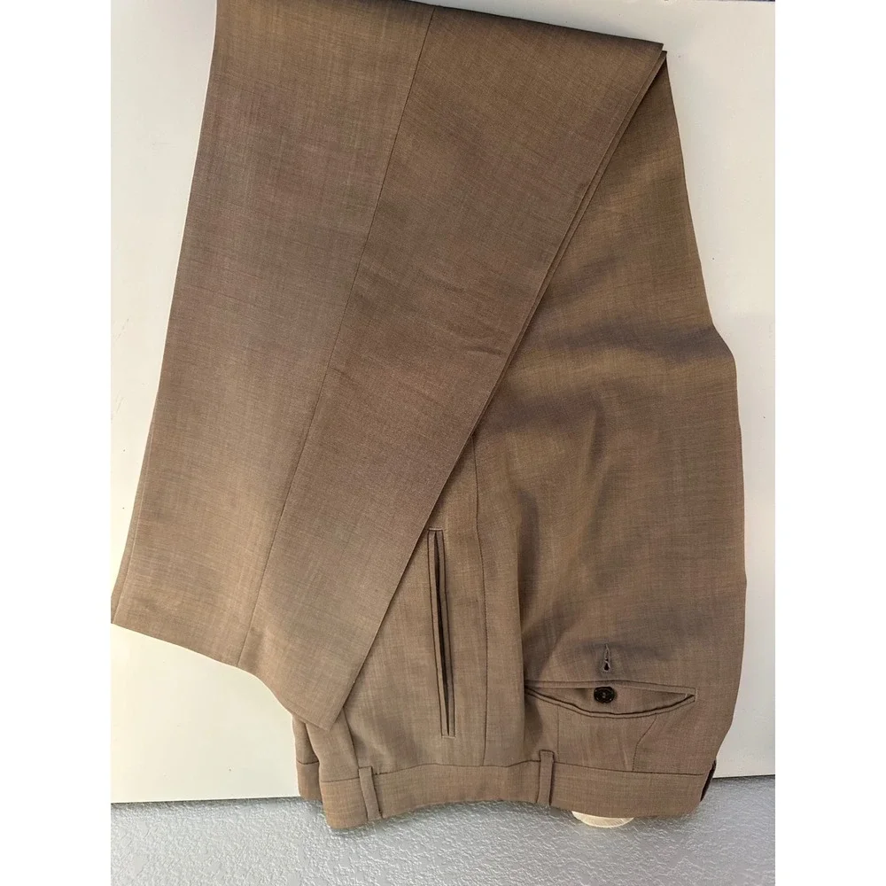 Hugo Boss Men's Tan 3-Button Ticket Pocket Blazer Sport Coat with Trousers40R